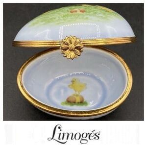 Vintage Limoges Artoria Easter Bunny Trinket Egg